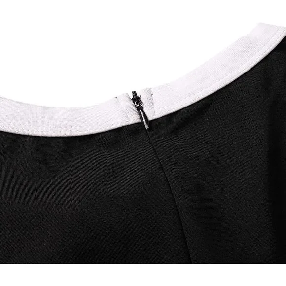 NWT Retro Vintage Pinup 1940s 1950s Classy Elegant Modest Button Bow Dress L - Picture 4 of 13